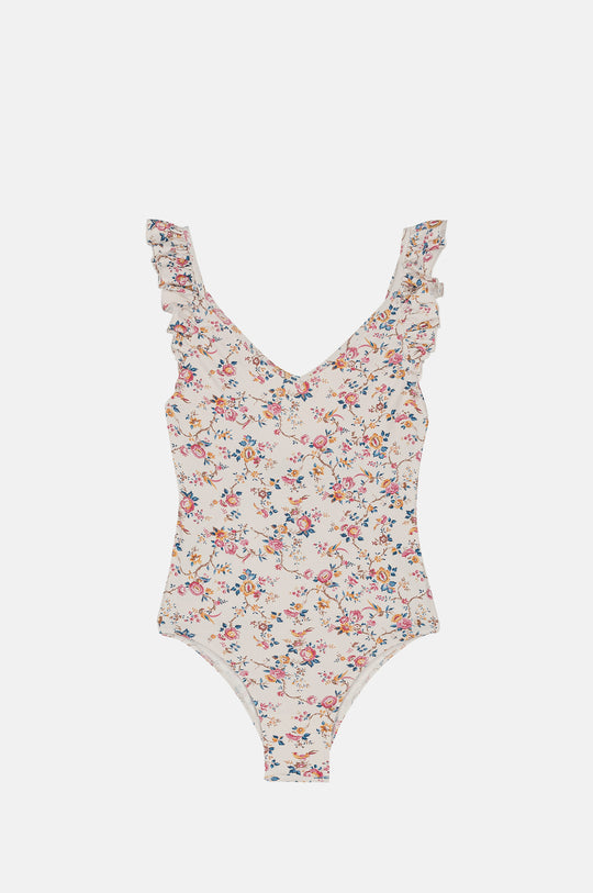 Reva Bathing Suit Cream Retro Garden