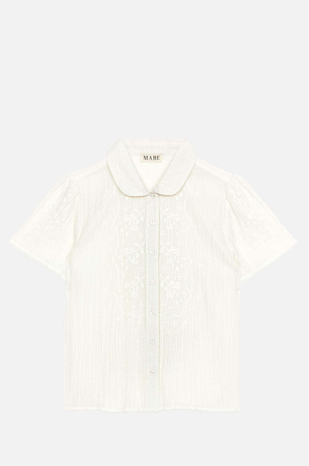M.A.B.E. Ruby Emb S/S Top Ecru/White.