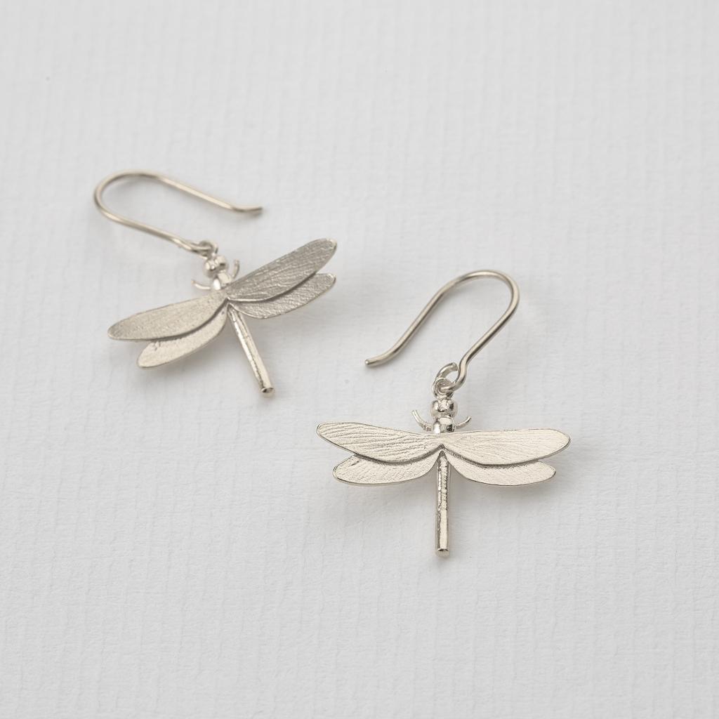 A.M. Dragonfly Hook Earrings Silver