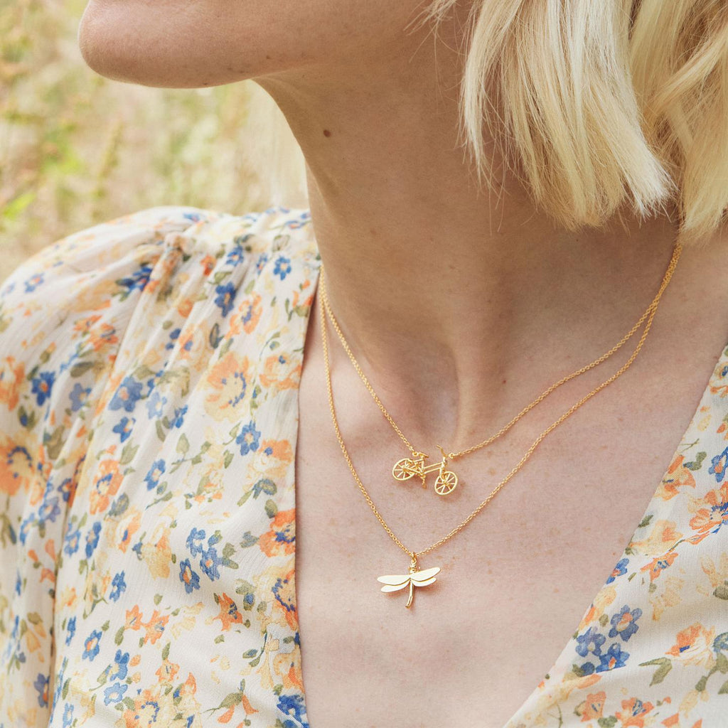 A.M. Dragonfly Necklace Gold