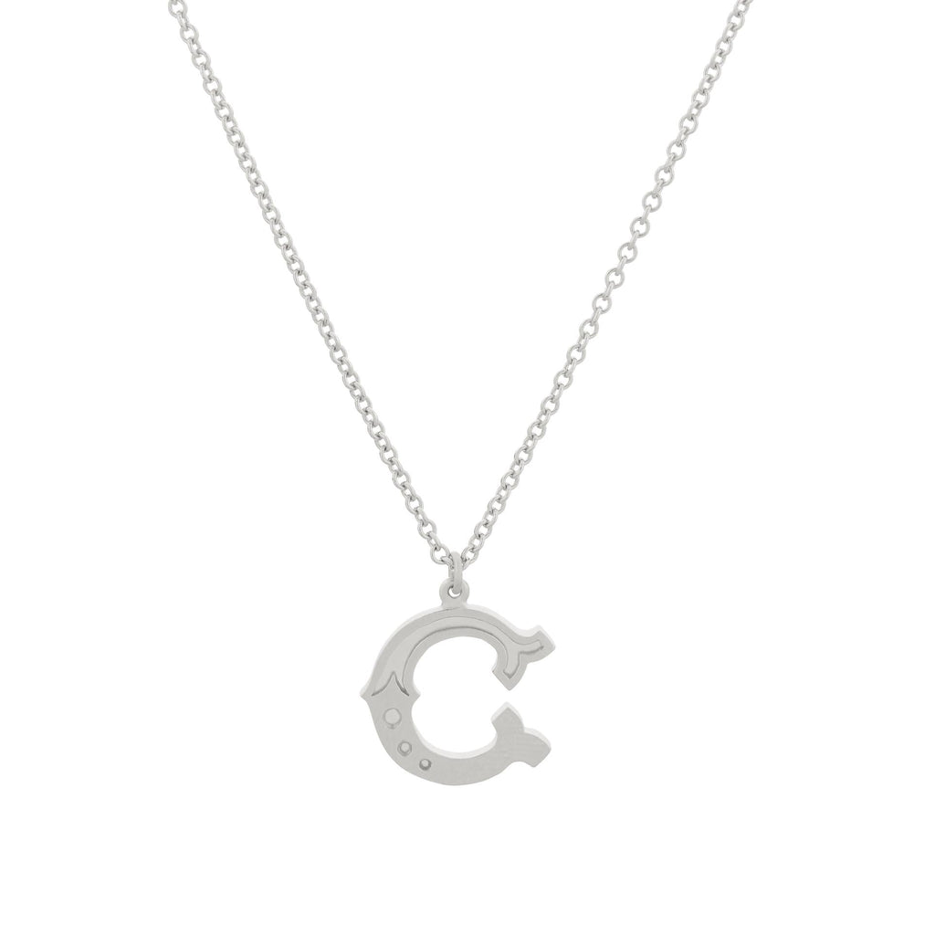 A.M. Just My Type Letter C Necklace Silver