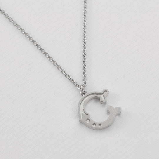 A.M. Just My Type Letter C Necklace Silver