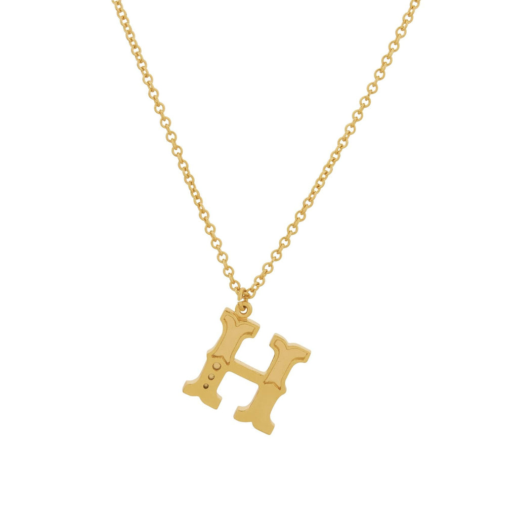 A.M. Just My Type Letter H Necklace Gold