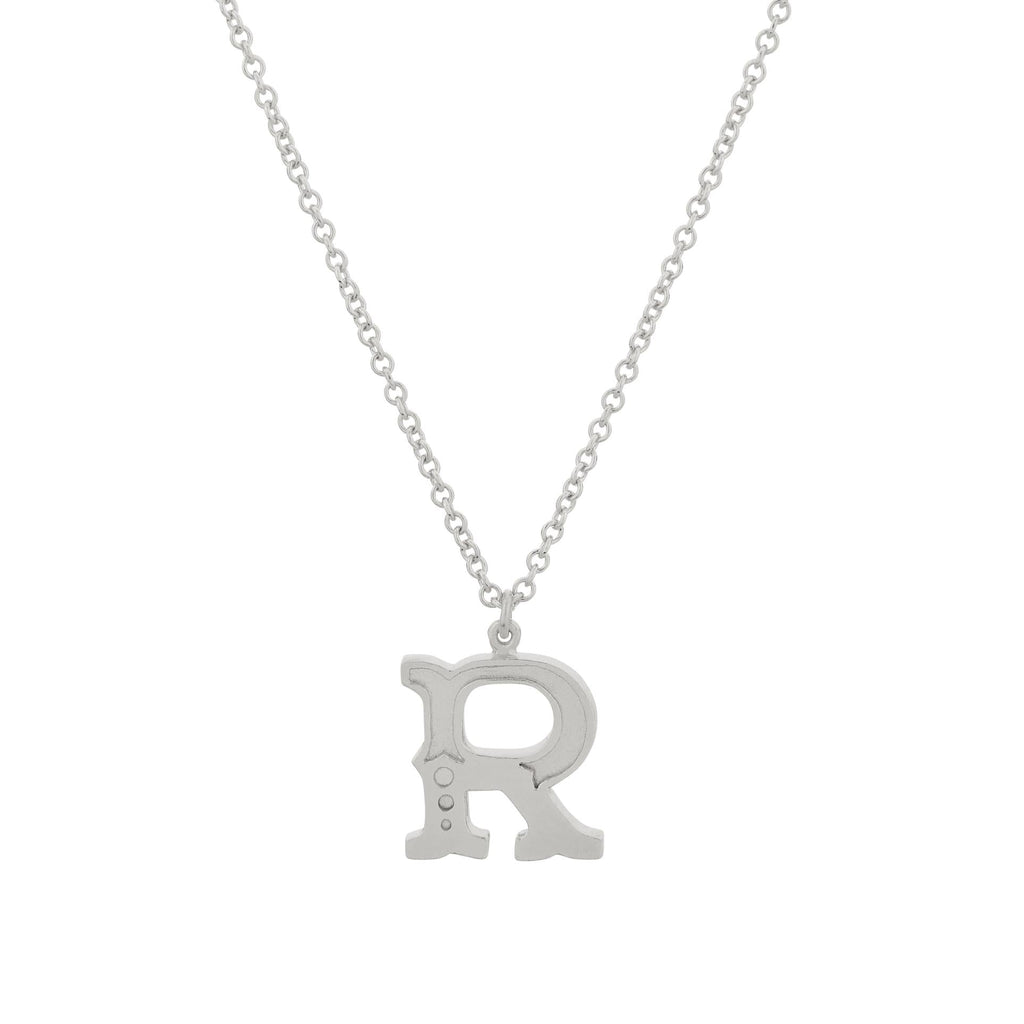 A.M. Just My Type Letter R Necklace Silver