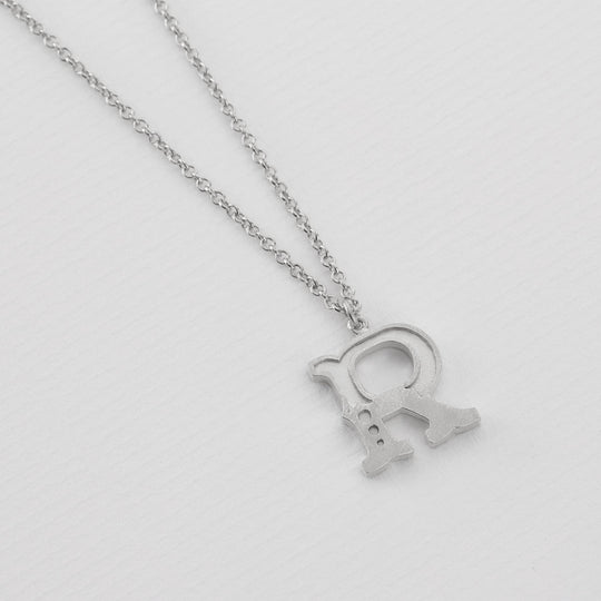 A.M. Just My Type Letter R Necklace Silver