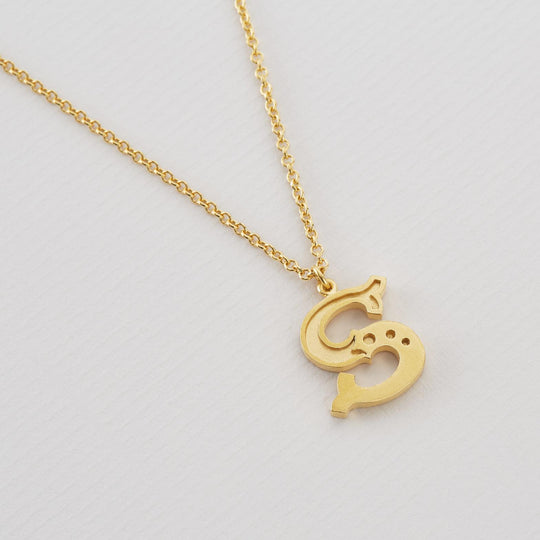 A.M. Just My Type Letter S Necklace Gold
