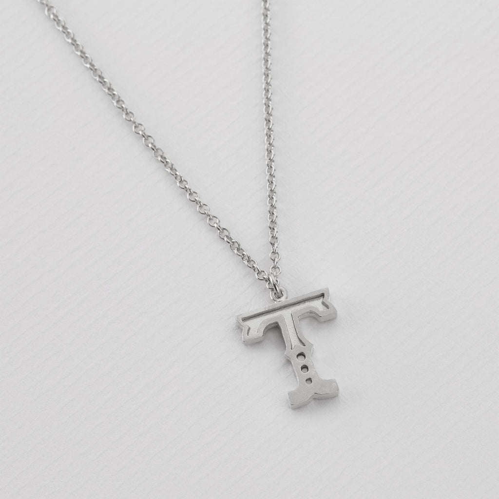 A.M. Just My Type Letter T Necklace Silver