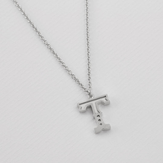 A.M. Just My Type Letter T Necklace Silver