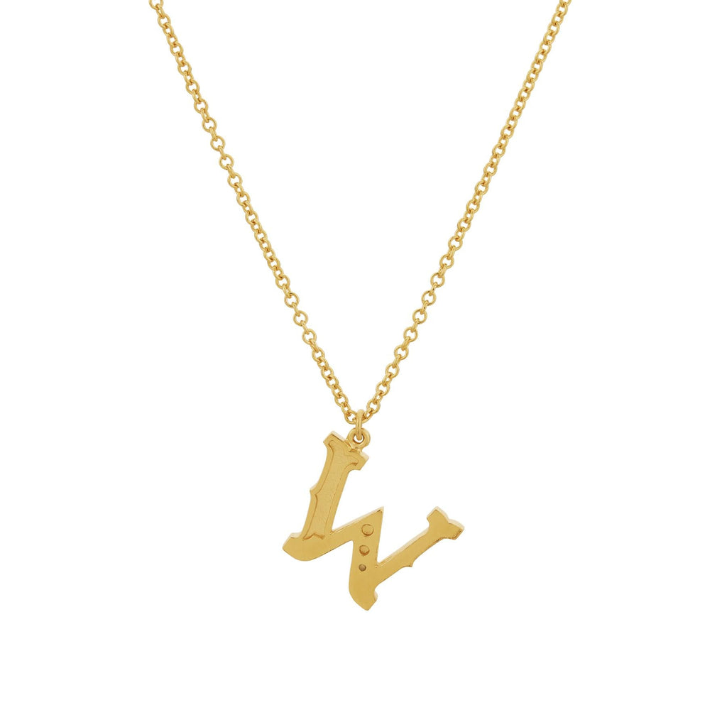 A.M. Just My Type Letter W Necklace Gold