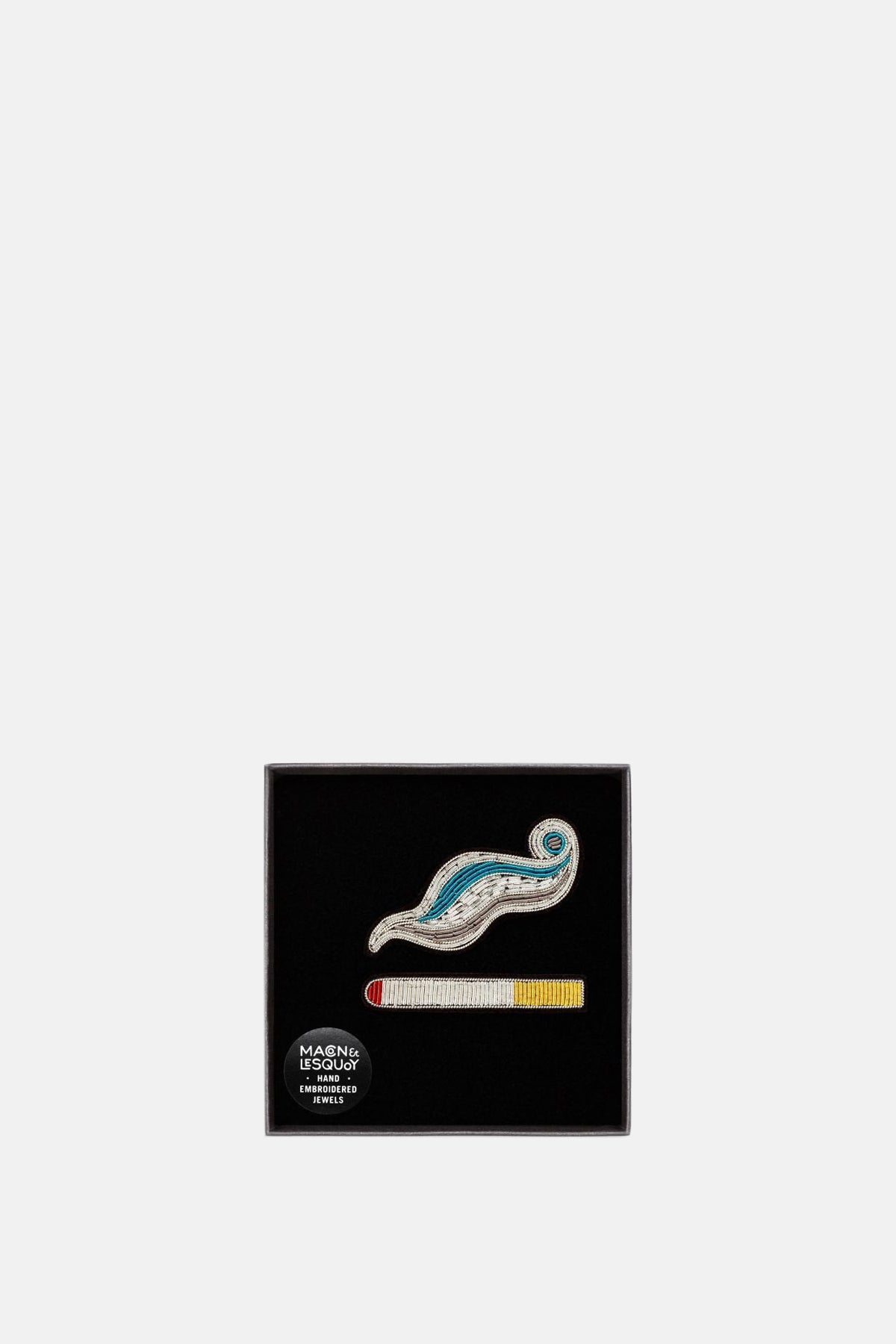 Cigarette + Smoke Brooch