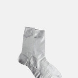 Maria La Rosa One Ribbed Laminated Socks Silver.