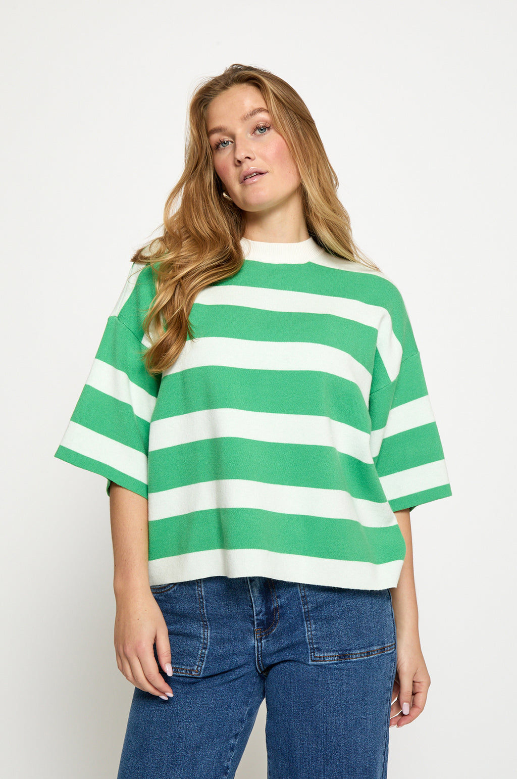Lupi Knit T-Shirt Green Briar Stripe