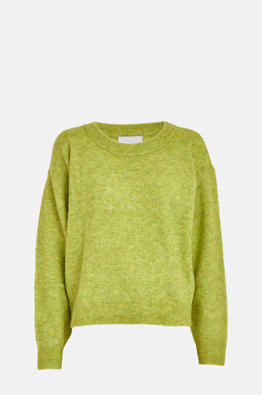 Marina Knit Pullover Dark Citron Melange