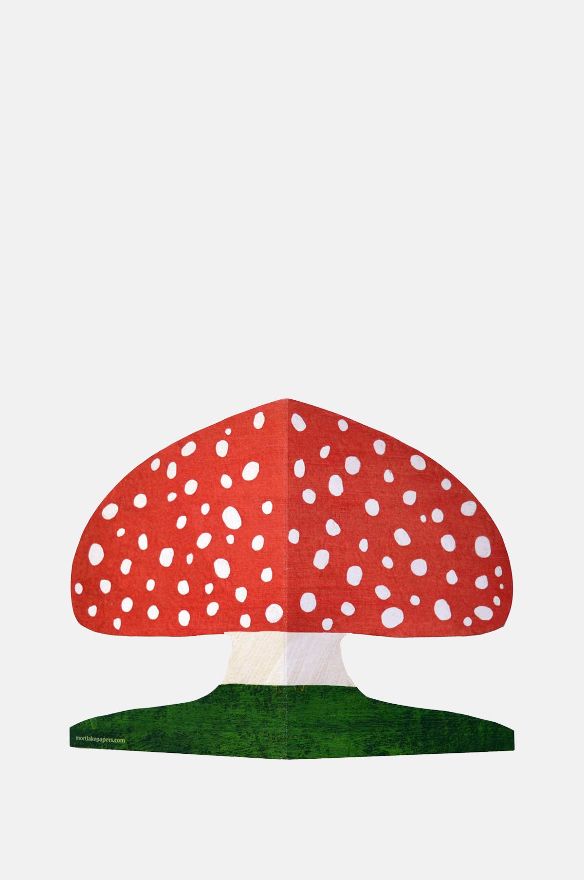 Mortlake Papers Red Mushroom Shaped Greeting Card.