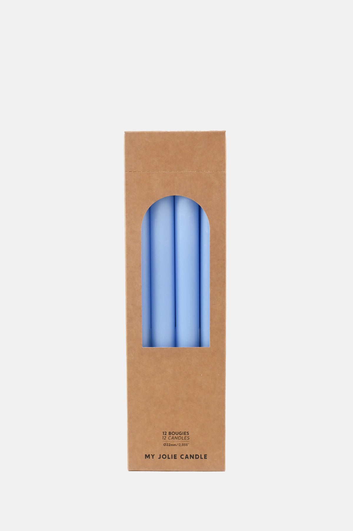 My Jolie Candle Box of 12 Dinner Candles Bleu Clair.
