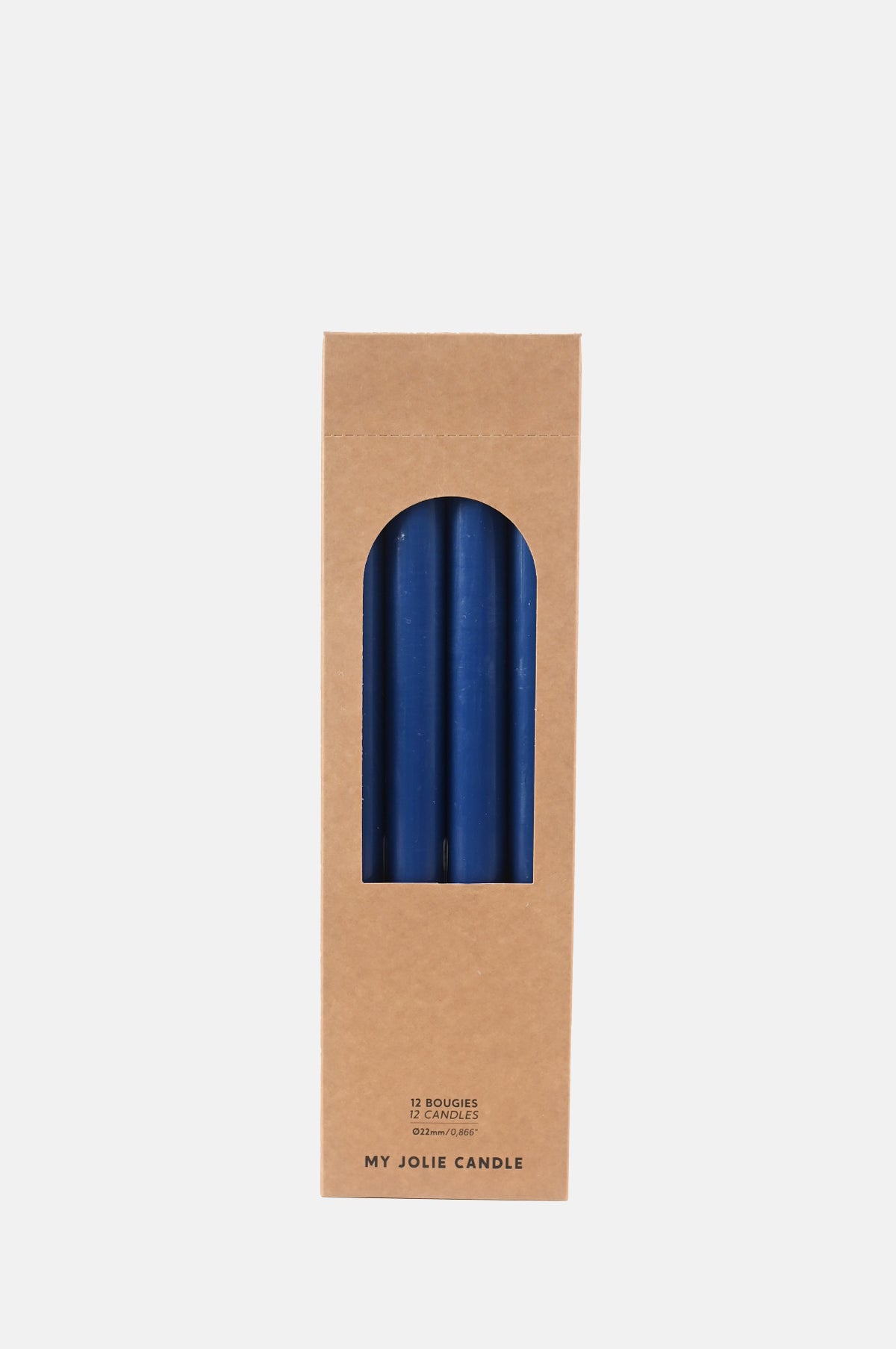 My Jolie Candle Box of 12 Dinner Candles Bleu Marine.