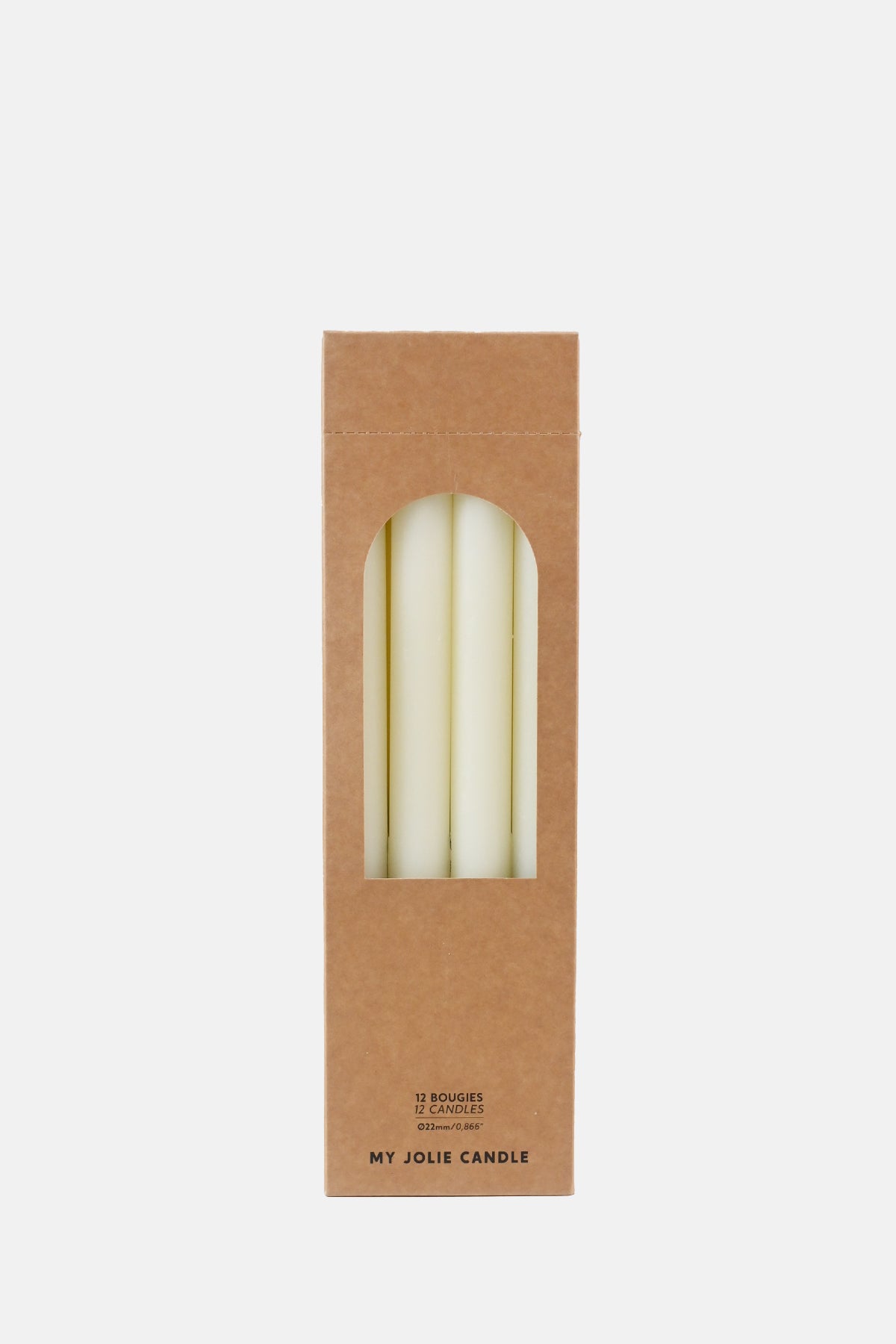 My Jolie Candle Box of 12 Dinner Candles Ivoire.