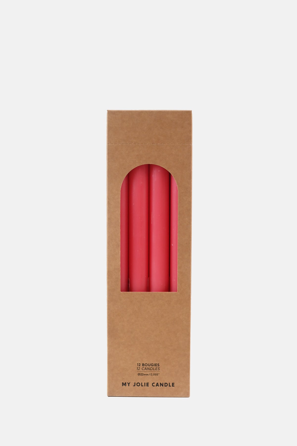 My Jolie Candle Box of 12 Dinner Candles Rose Clair.