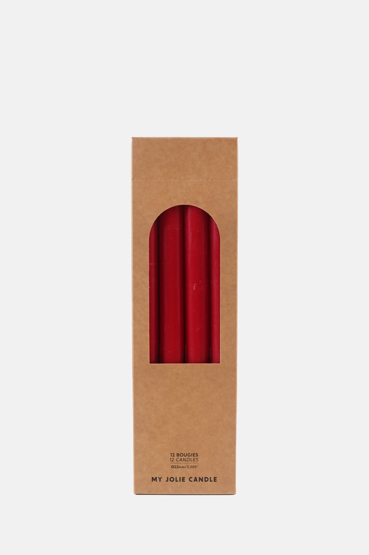 My Jolie Candle Box of 12 Dinner Candles Rouge.