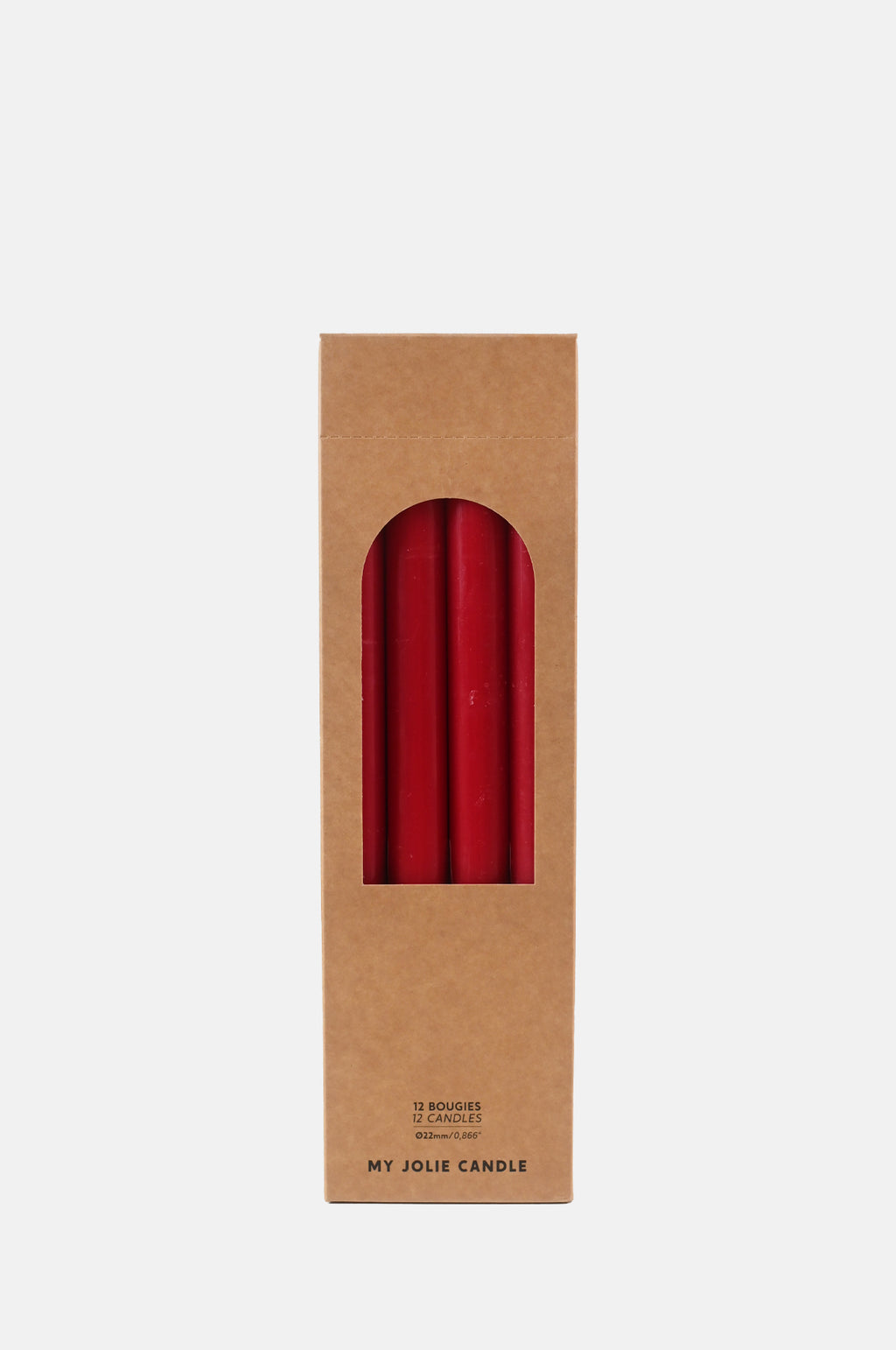 My Jolie Candle Box of 12 Dinner Candles Rouge.