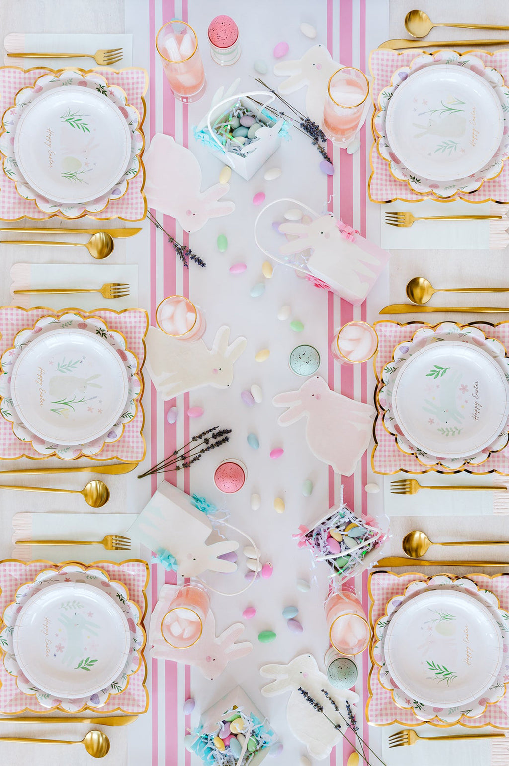 Pink Striped Table Runner