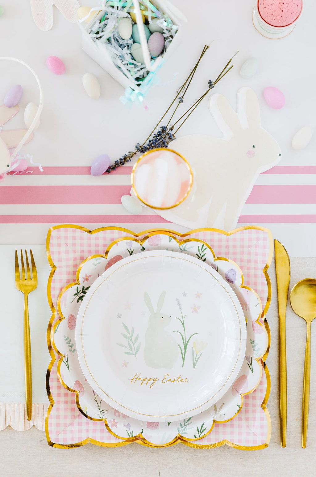 Pink Striped Table Runner