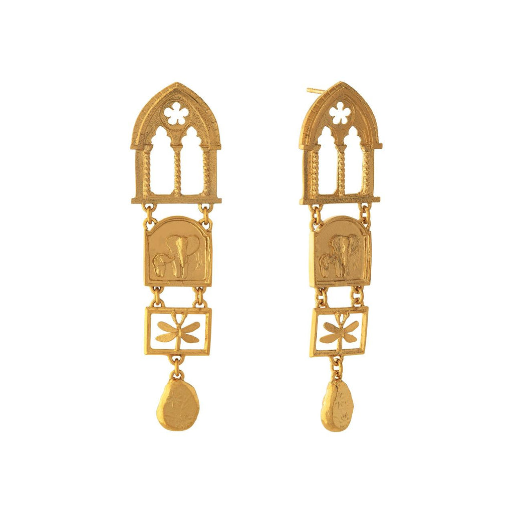 A.M. Discovery Statement Drop Earrings Gold