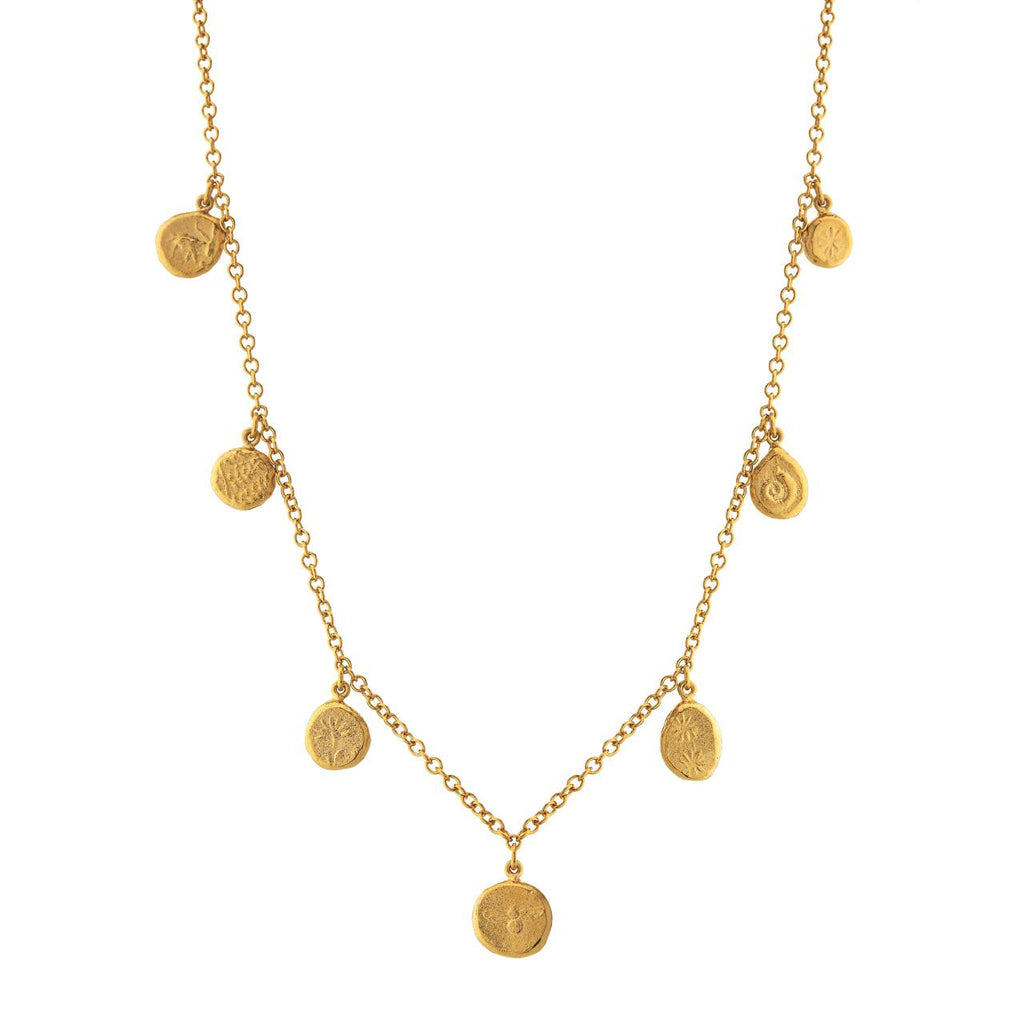 A.M. Paleontology Nugget Necklace Gold