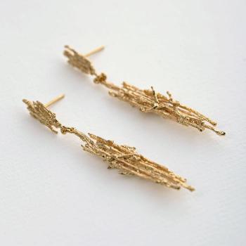 A.M. Nest Structure Statement Drop Earrings Gold