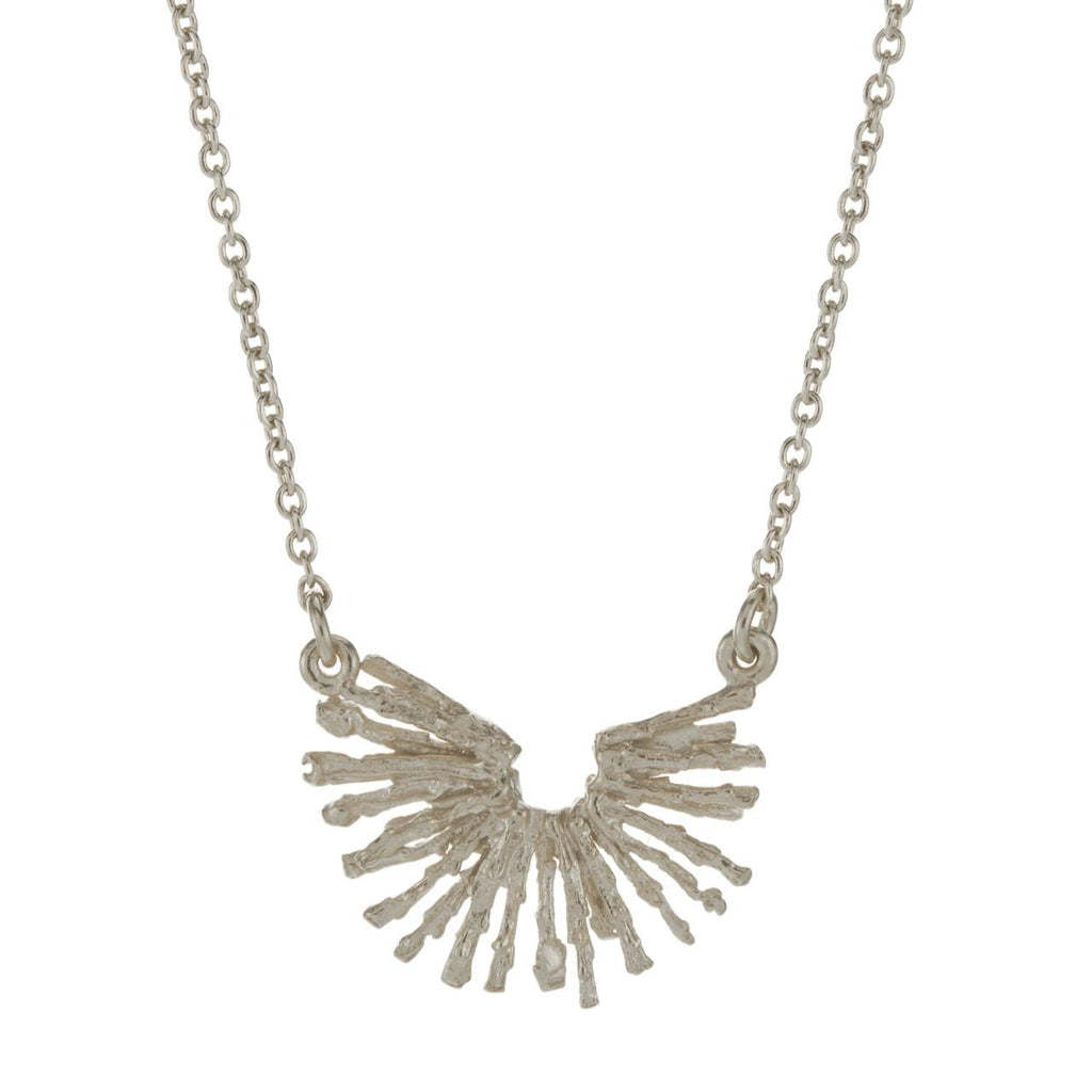 A.M. Nest Structure Half-Circle Necklace Silver