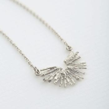 A.M. Nest Structure Half-Circle Necklace Silver