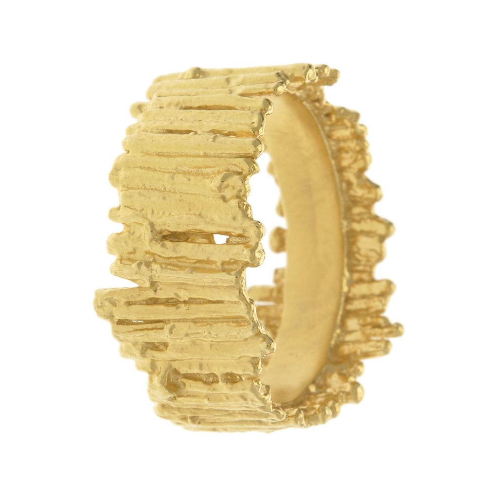A.M. Nest Structure Wide Band Ring Gold