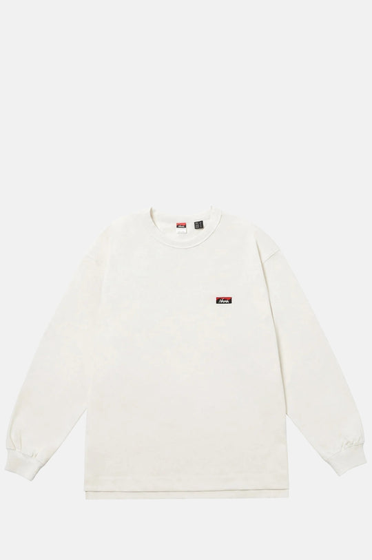 Box Logo Embroidered L/S Tee White