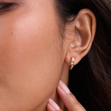 Oliver Gold/Green Hoop Earrings