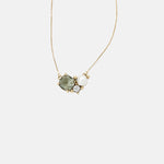 Olive and Piper Sadie Ox Gold Green Pendant Necklace.
