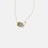 Olive and Piper Sadie Ox Gold Green Pendant Necklace.