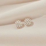 Mini Pearl Pave Stud Earrings