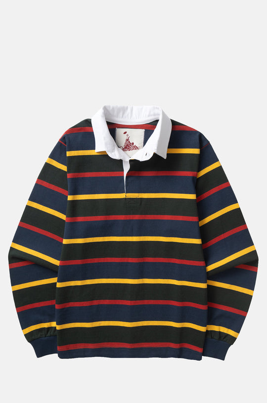 Classic Rugby Shirt Forest Multi-Stripe