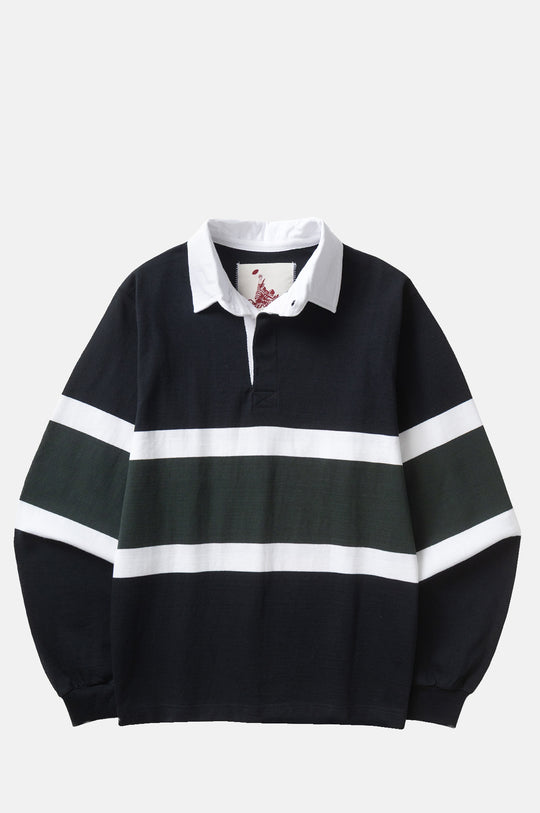 Classic Rugby Shirt Black Tri-Stripe