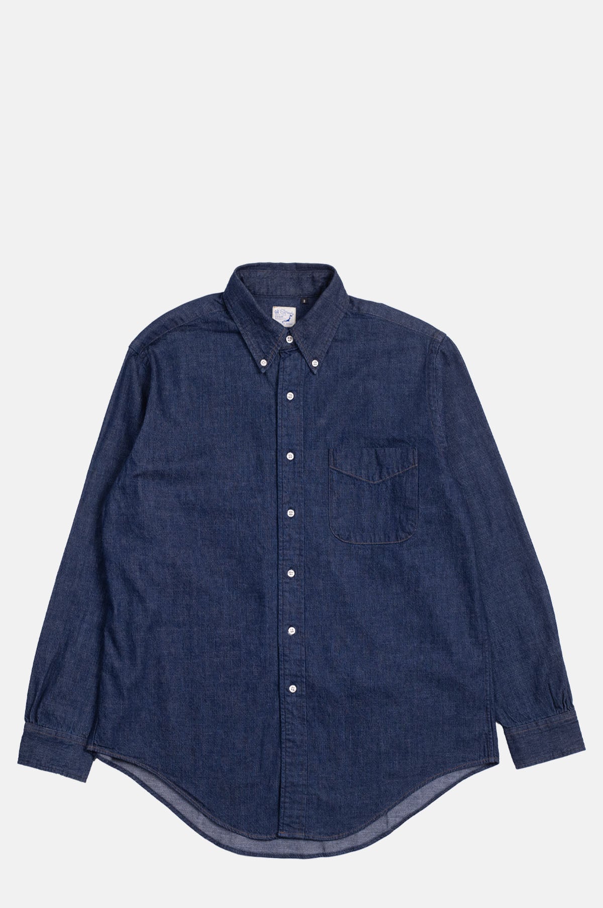 Orslow Denim Standard Button Down Shirt One Wash.