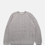 Orslow Loop Wheel Crew Neck Sweat Shirt Heather Grey.