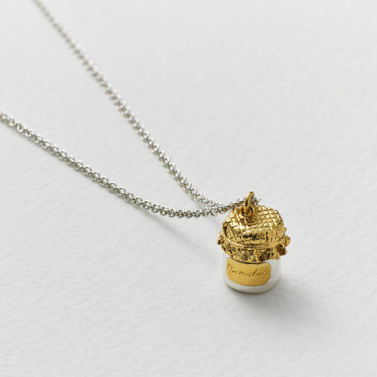 A.M. Marmalade Jar Necklace, Silver with Gold Plated Details