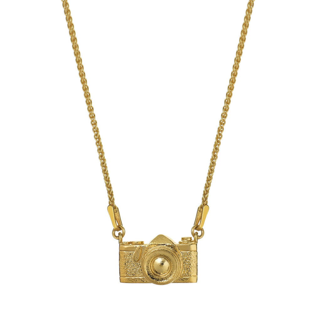 A.M. In-line Vintage Camera Necklace Gold