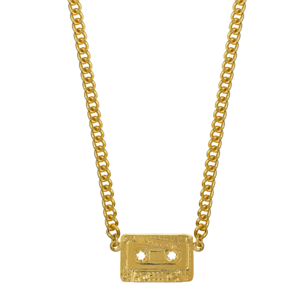 A.M. In-line Mixtape Curb Chain Necklace Gold