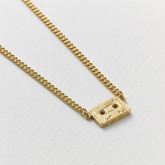 A.M. In-line Mixtape Curb Chain Necklace Gold