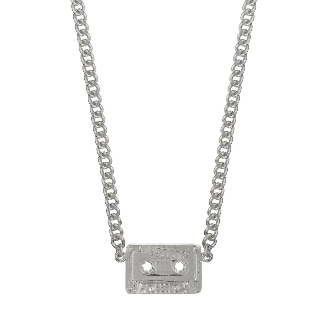 A.M. In-line Mixtape Curb Chain Necklace Silver