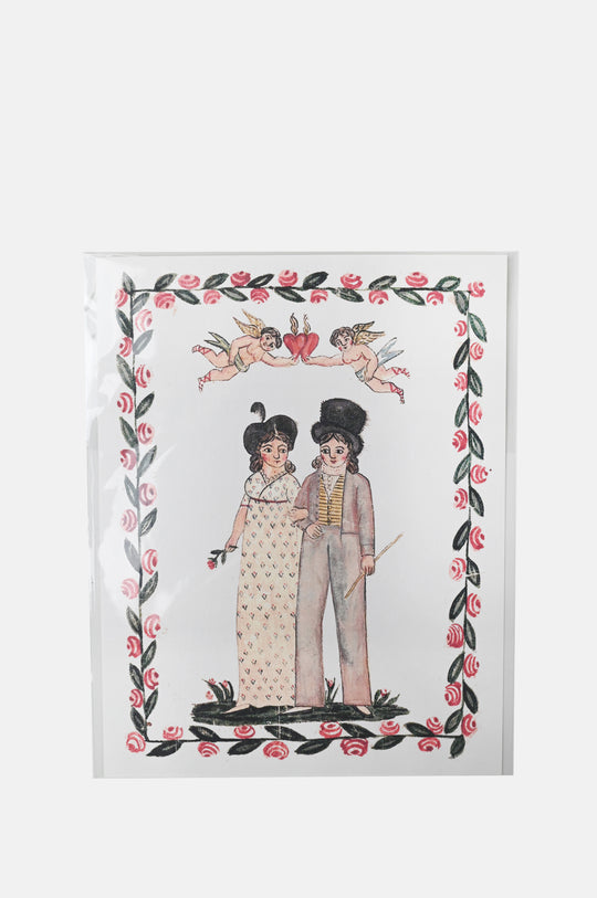 Folk Art Dapper Couple Art Print