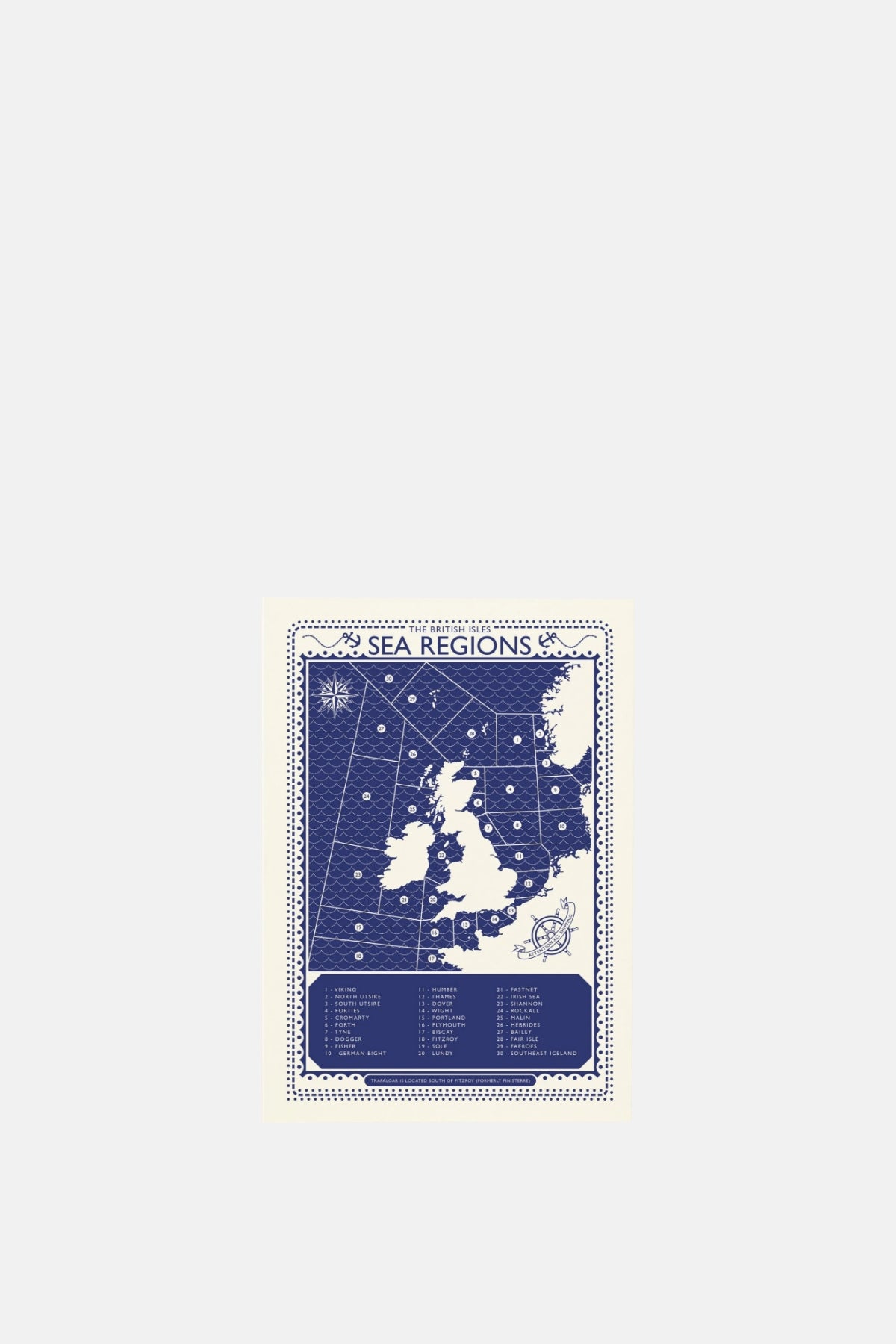 Pressed and Folded Sea Regions Greetings Card.