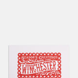 Pressed and Folded Seasons Greetings fromm Winchester Card.