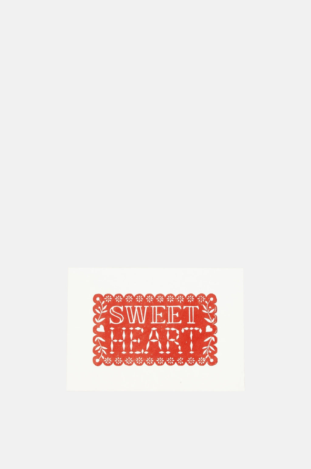Pressed and Folded Sweet Heart Greeting Card.
